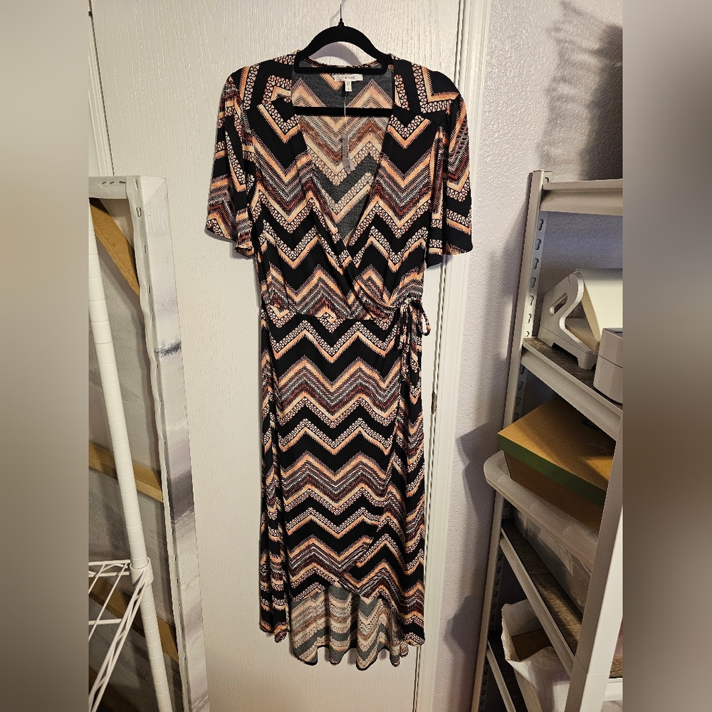 NWT Maurices Chevron High Low Dress